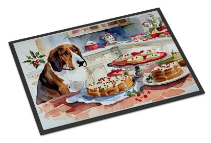 NEW Basset Hound Christmas Cookies Doormat Front Door Mat Indoor Outdoor Rugs for Entryway, Non Slip Washable Low Pile, 18H X 27W