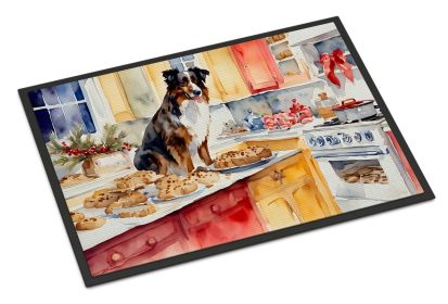 NEW Australian Shepherd Christmas Cookies Doormat Front Door Mat Indoor Outdoor Rugs for Entryway, Non Slip Washable Low Pile, 18H X 27W