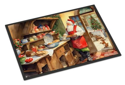 NEW Cookies with Santa Claus Doormat Front Door Mat Indoor Outdoor Rugs for Entryway, Non Slip Washable Low Pile, 18H X 27W
