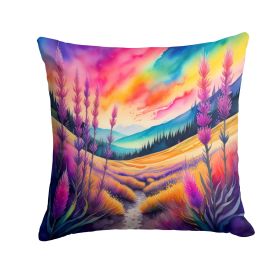 Colorful Liatris Throw Pillow Machine Washable, Indoor Outdoor Decorative Pillow for Couch, Bed or Patio, 18Hx18W