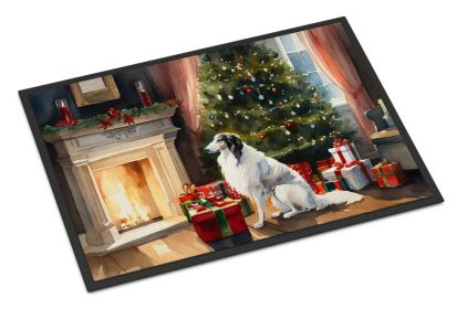 NEW Borzoi Cozy Christmas Doormat Front Door Mat Indoor Outdoor Rugs for Entryway, Non Slip Washable Low Pile, 18H X 27W