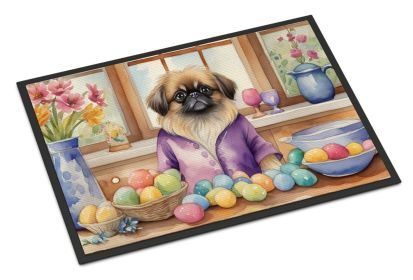 NEW Decorating Easter Pekingese Doormat Front Door Mat Indoor Outdoor Rugs for Entryway, Non Slip Washable Low Pile, 18H X 27W