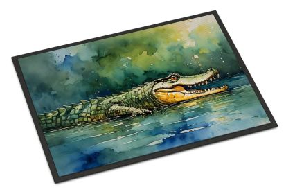 Crocodile Doormat Front Door Mat Indoor Outdoor Rugs for Entryway, Non Slip Washable Low Pile, 24H X 36W