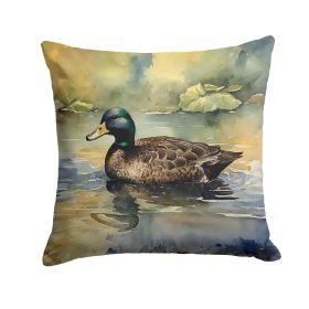 American Black Duck Throw Pillow Machine Washable, Indoor Outdoor Decorative Pillow for Couch, Bed or Patio, 14Hx14W